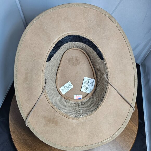 Sirocco Wide Brim Suede Sun Hat | American Hat Makers | Tan | NWT | XX-LARGE - Picture 11 of 11